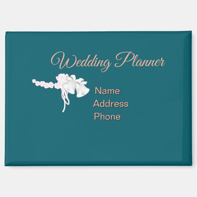 Aimant Personnaliser les cloches + Fleurs Wedding planner (Recto)