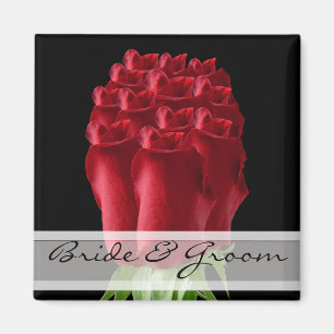 Aimant Personnaliser Mariage Red Rose pour n'importe quel
