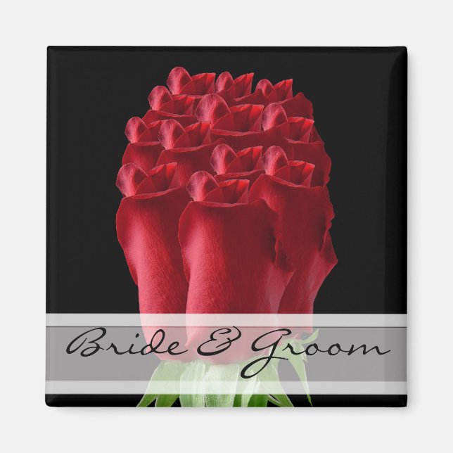 Aimant Personnaliser Mariage Red Rose pour n'importe quel (Devant)