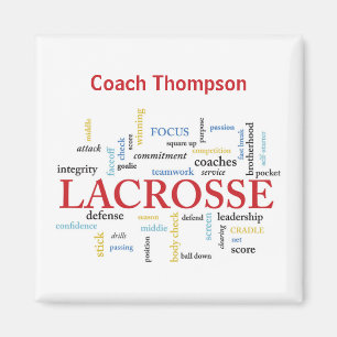 Aimant Personnaliser Nom Lacrosse Coach Merci Mots