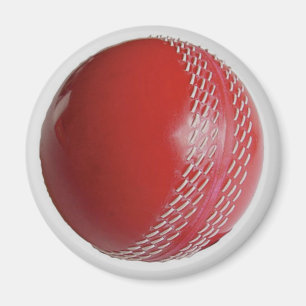 Aimant Personnaliser rouge de balle de cricket avec votre