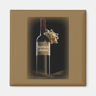 Aimant Personnaliser une bouteille de vin avec un nœud po
