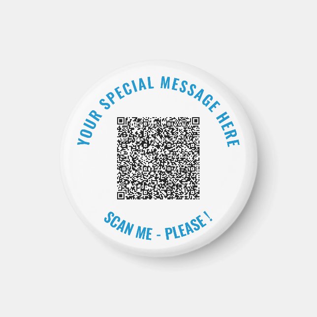 Aimant Personnalisez votre exemple de code QR et de texte (Devant)