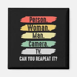 Aimant Personne. Femme. Homme. Appareil photo. Télévision