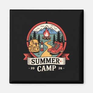 Aimant Personnel de camping hôte de camp d'été vintage 20