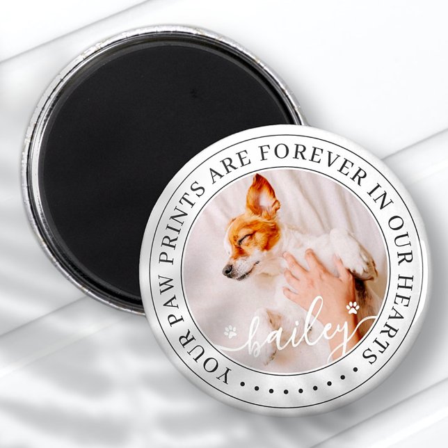 Aimant Pet Memorial Empreintes de pattes Coeurs Élégant P (Créateur téléchargé)