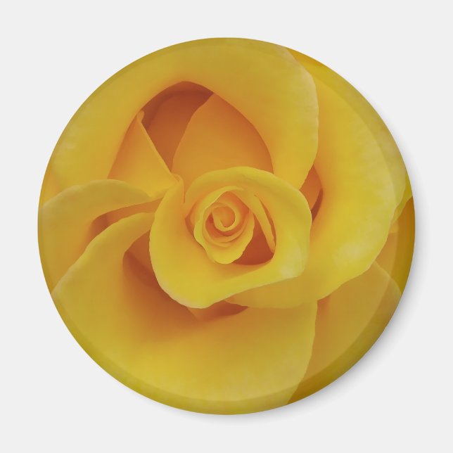 Aimant Pétales de rose jaune romantiques (Devant)