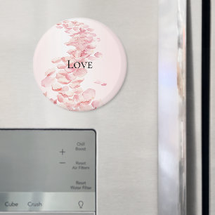 Aimant Pétales de rose rose blush romantiques