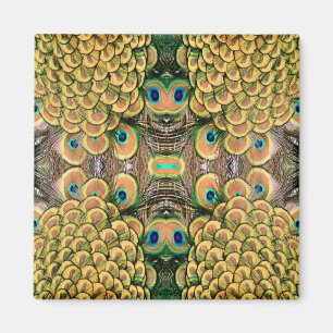 Aimant Pétales Emerald Green et Gold Peacock