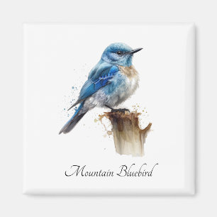 Aimant petit bleu de montagne mignon en aquarelle