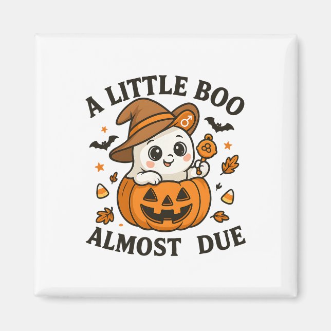 Aimant Petit Bois Est Presque Dû Halloween Grossesse Reve (Devant)