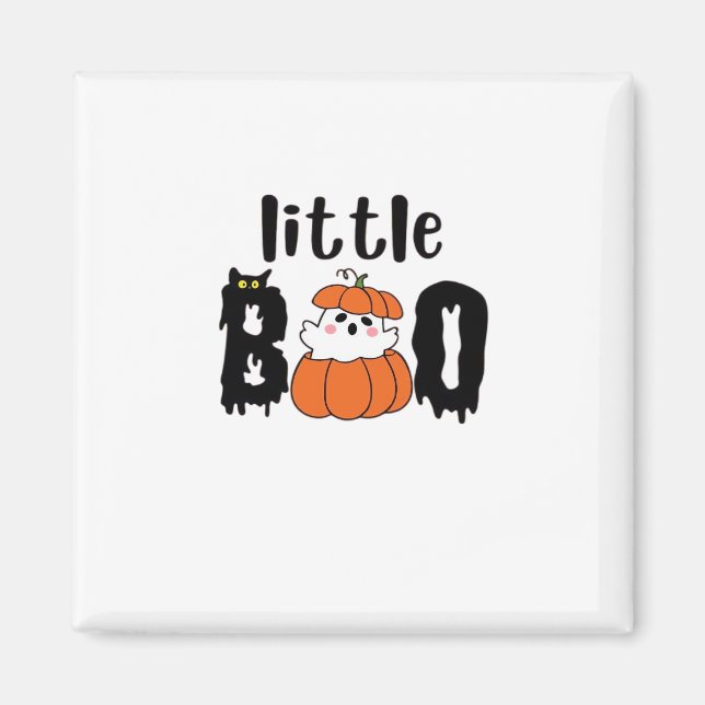 Aimant Petit Boo Mignon Citrouille Chat Halloween Style V (Devant)