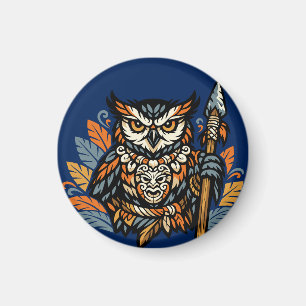 Aimant Petit Cadeau de Guerrier Tribal de Hibou