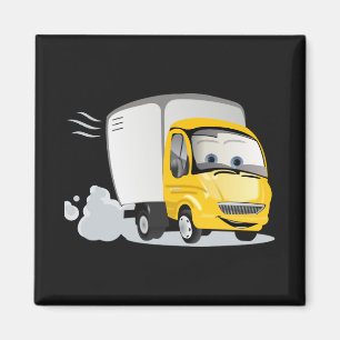 Aimant Petit Camion Cartoon Jaune pour enfants !