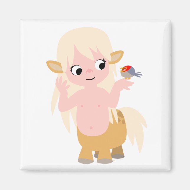 Aimant Petit Cartoon Centauress Baby T-Shirt (Devant)