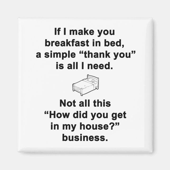 Aimant Petit déjeuner au lit (Devant)