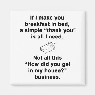 Aimant Petit déjeuner en Bed