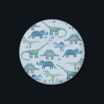 Aimant Petit Dinosaures bleu<br><div class="desc">Beaucoup de petits dinosaures sur un arrière - plan bleu moyen. Parfait pour les paléontologues.</div>