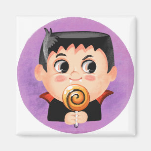 Aimant Petit garçon en costume d'Halloween vampire