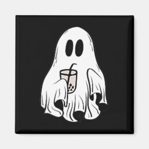 Aimant Petit Ghost Ice Coffee Fun Halloween heureux