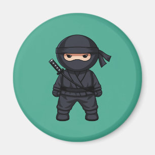 Aimant Petit guerrier ninja sur fond vert