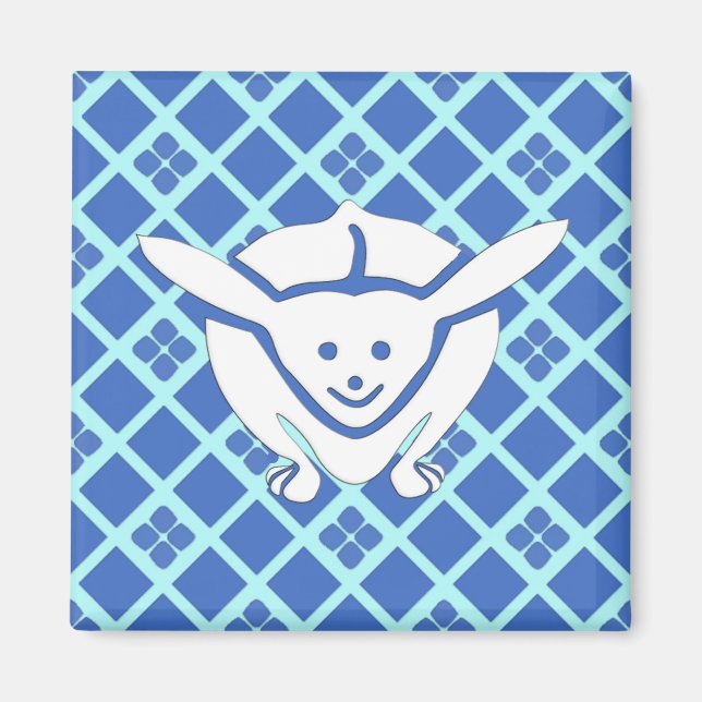 Aimant Petit lapin japonais, bleu (Devant)