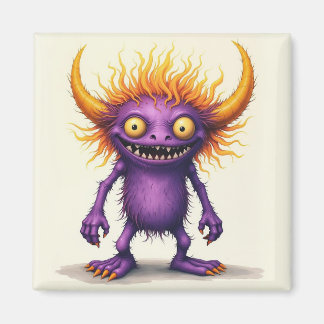 Aimant Petit monstre pourpre et jaune