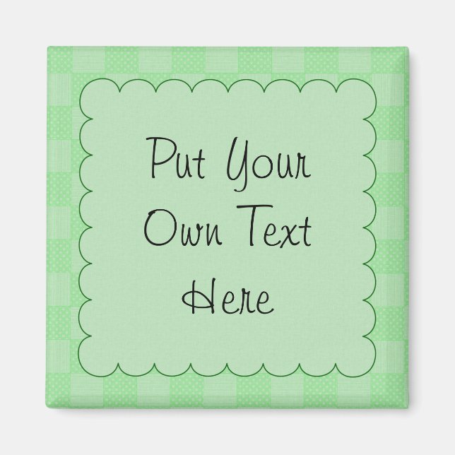 Aimant Petit motif patchwork vert texturé (Devant)