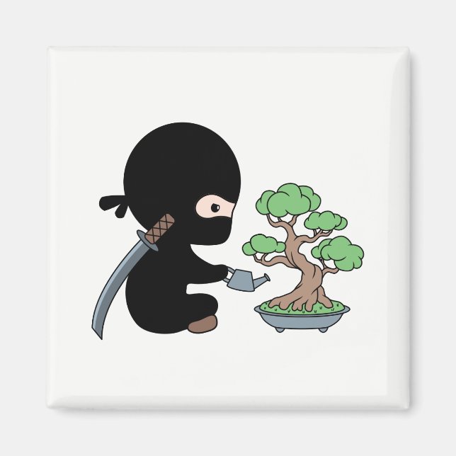 Aimant Petit Ninja arrosage Bonsai Tree (Devant)