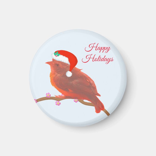 Aimant Petit oiseau mignon de Noël (Devant)