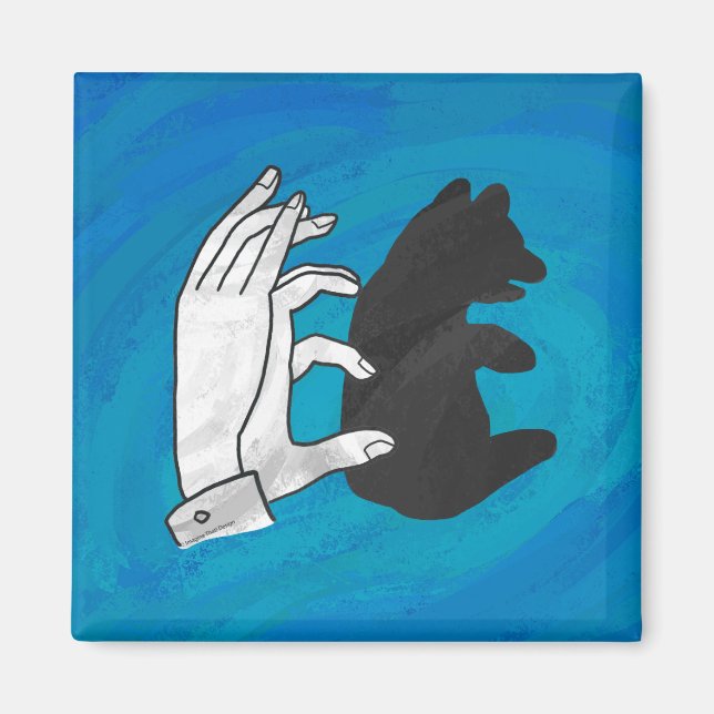 Aimant Petit Ours Ombre Sur Bleu (Devant)