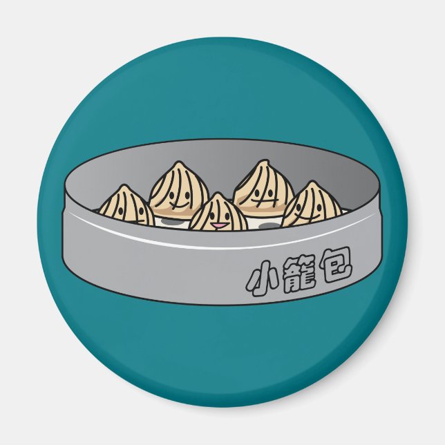 Aimant Petit pain chinois de Dim Sum de boulette de soupe (Devant)