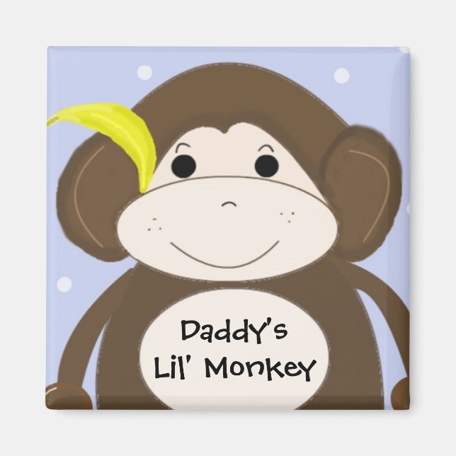 Aimant Petit singe avec une phrase mignonne (Devant)