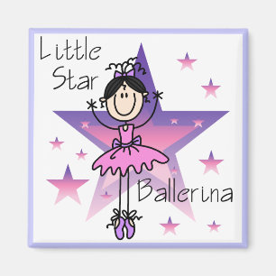 Aimant Petite Ballerine Star - Cheveux Noirs