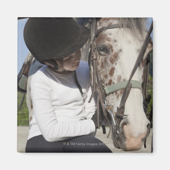 Aimant Petite fille avec son cheval (Devant)