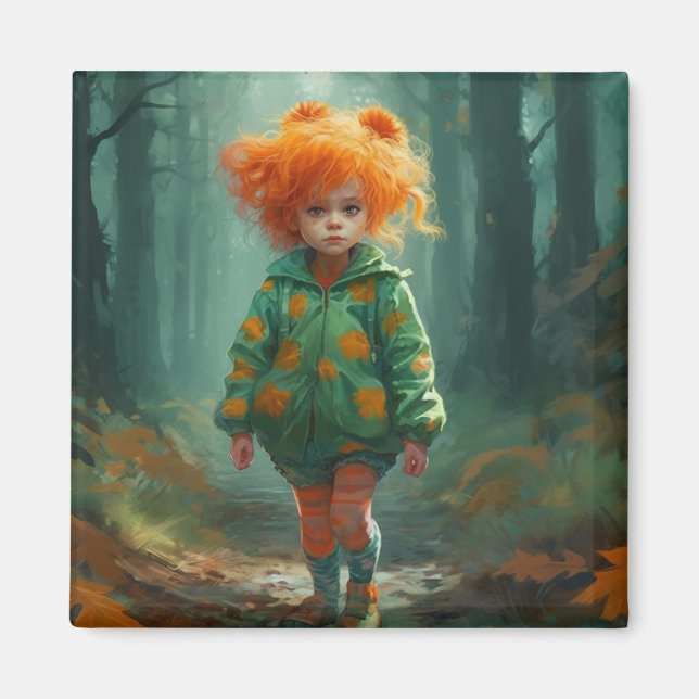 Aimant Petite fille mignonne (Devant)