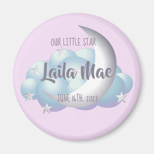 Aimant Petite Lune et étoiles "Argent"