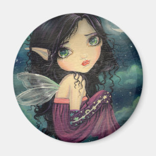 Aimant Petite Lune Grand Yeux Fantaisie Artistique Fée