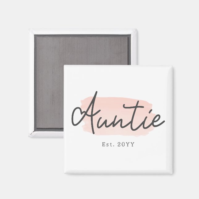 Aimant Petite minuscule Bébé rose Brush Stroke Nouvelle t (Recto/Verso)