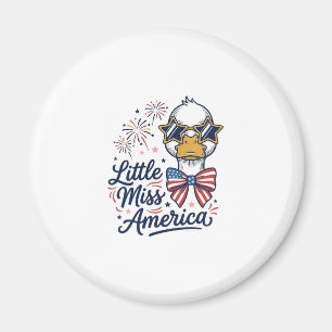 Aimant Petite Miss America Canard Patriote Vintage T-Shir
