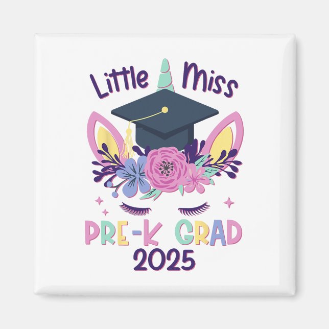 Aimant Petite Mlle Pré-k Grad Préscolaire Prek Graduation (Devant)