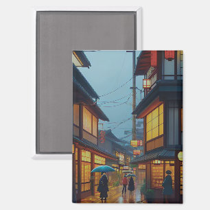 Aimant Petite route japonaise Rainy