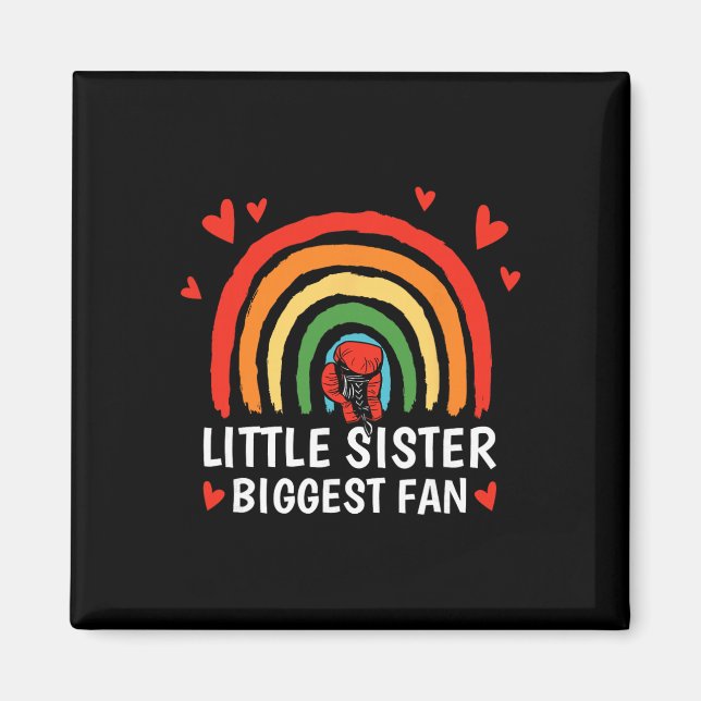 Aimant Petite soeur plus grande fan, fille boxeuse toute  (Devant)