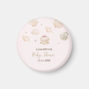 Aimant Petites coquilles de perles points Baby Shower