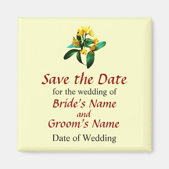 Aimant Petites Orchidées Jaunes (Devant)