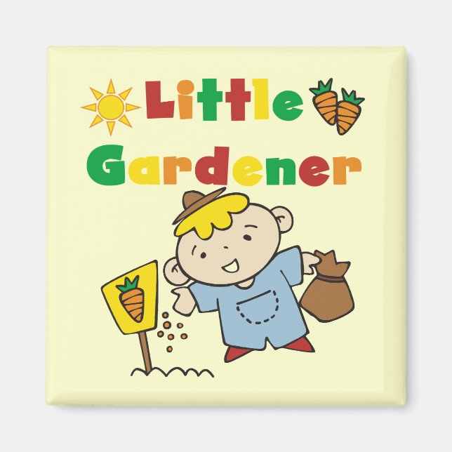Aimant Petits T-shirts et cadeaux de jardinier de garçon (Devant)