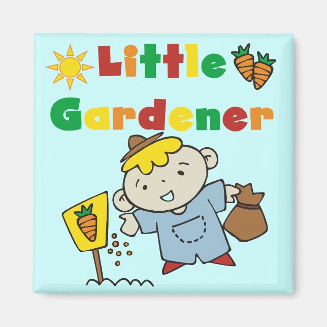 Aimant Petits T-shirts et cadeaux de jardinier de garçon (Devant)