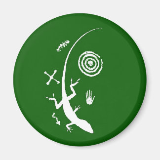 Aimant Petroglyphe Lézard Vert