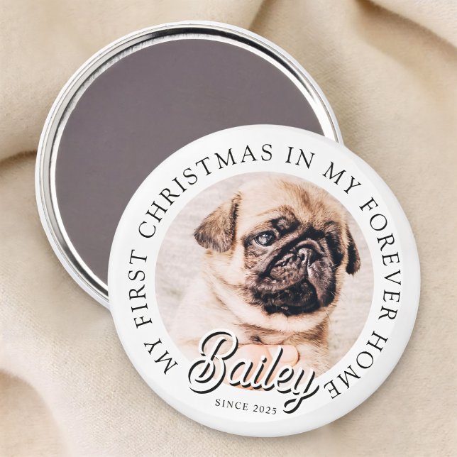 Aimant Pet's My First Christmas In Forever Home Modern (Créateur téléchargé)