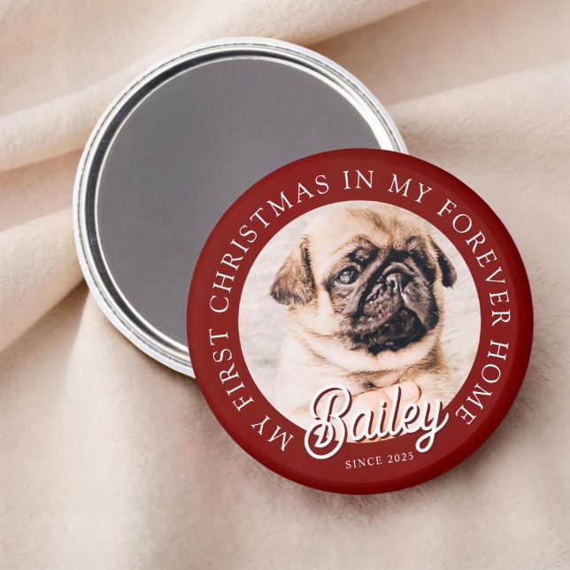 Aimant Pet's My First Christmas In Forever Home Modern (Créateur téléchargé)